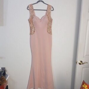 Chic Strapless Dress with Gold Detailing